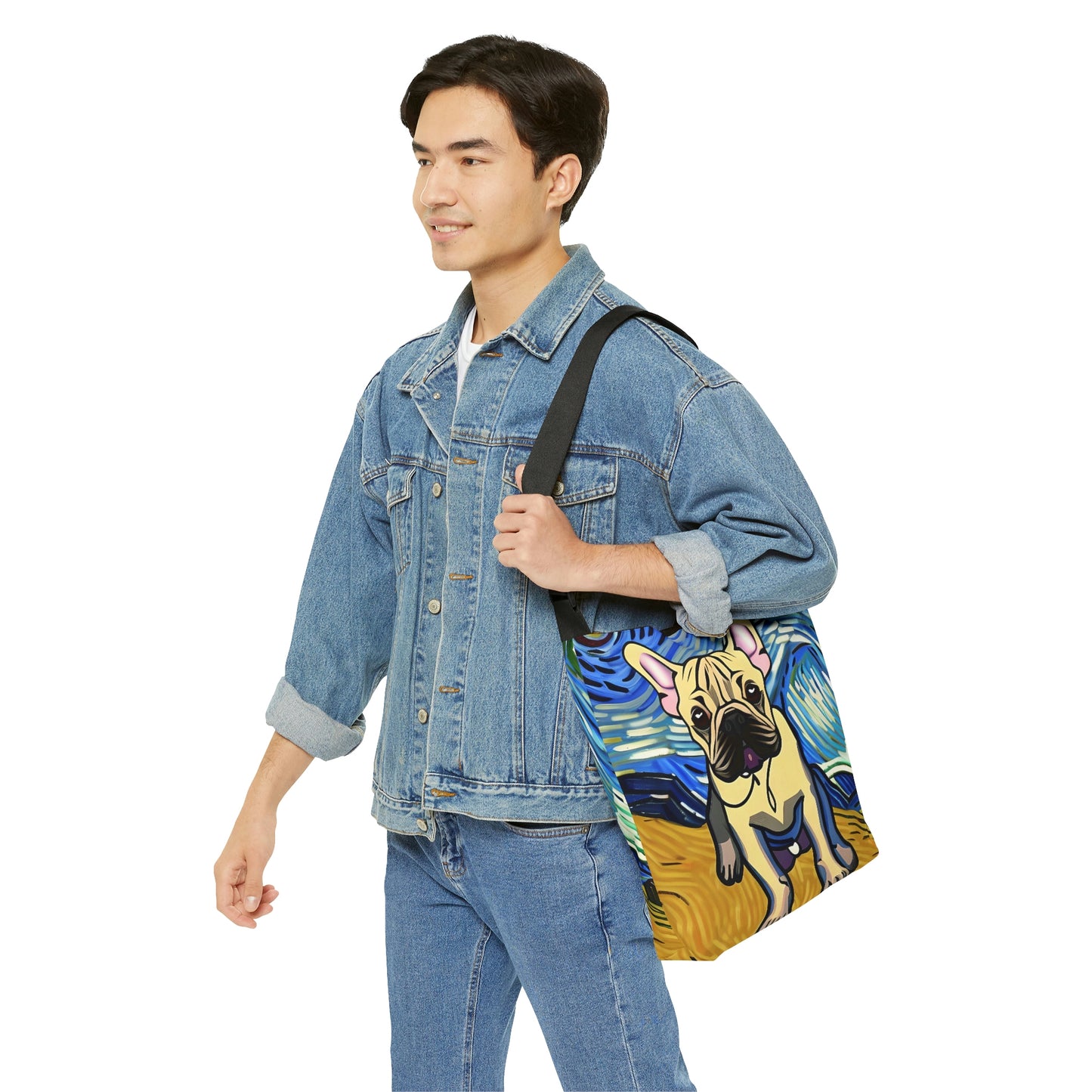 Frenchie Impressionist Print Tote Bag | Van Gogh