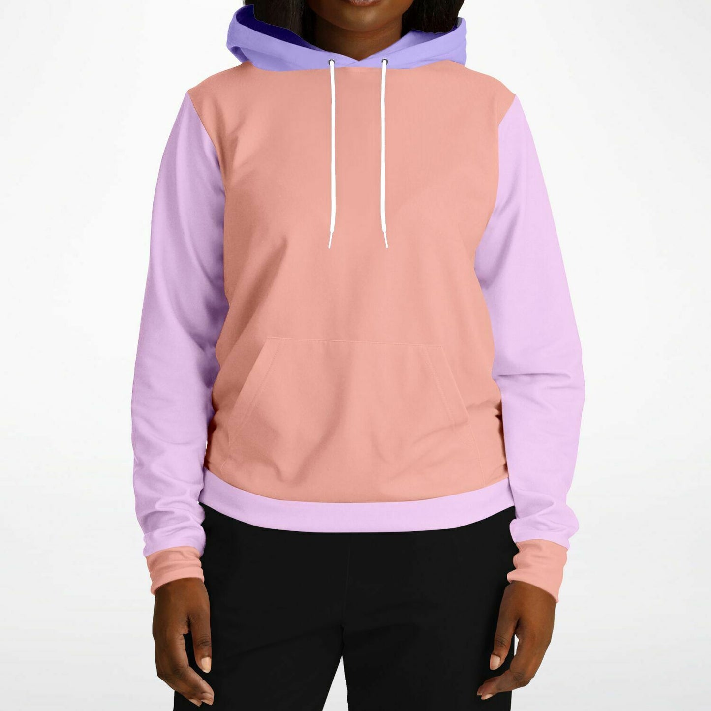 Hand-Made Color Block Hoodie | Hooman | Peach Pup