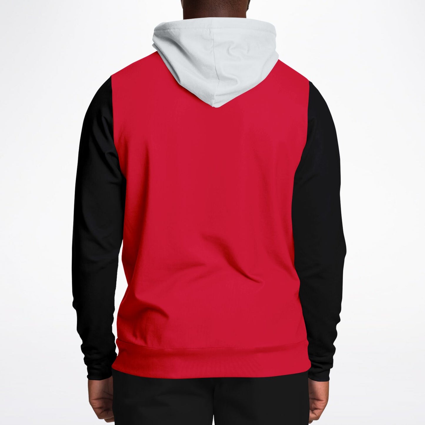 Hand-Made Color Block Hoodie | Hooman | Racer Red
