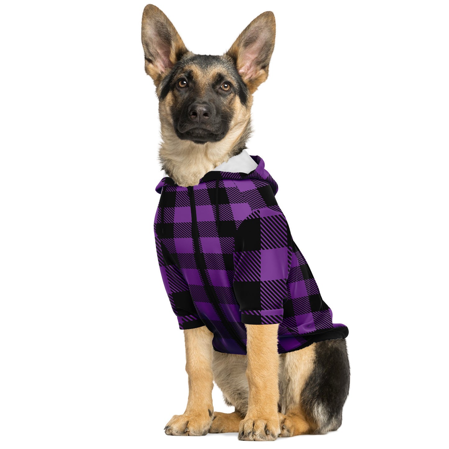 Classic Buffalo Plaid Dog Hoodie | Violet II