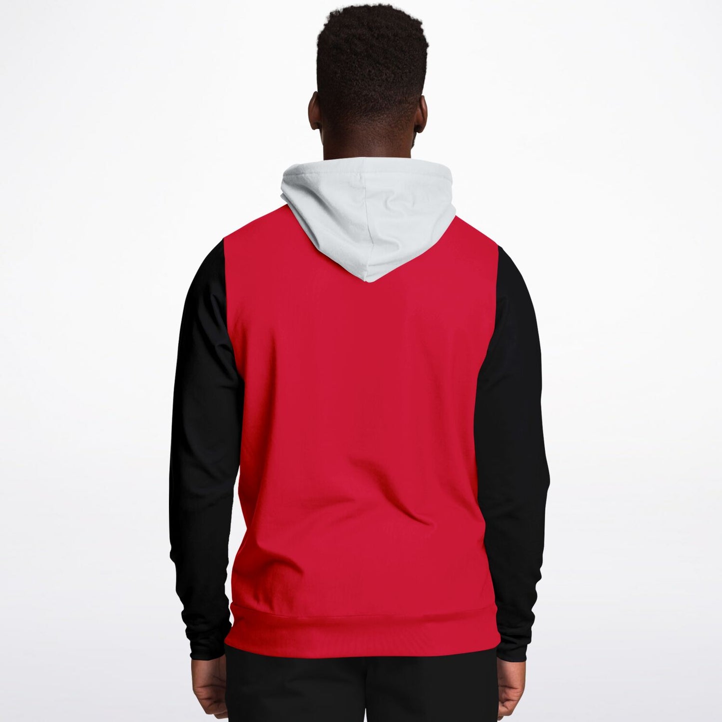 Hand-Made Color Block Hoodie | Hooman | Racer Red