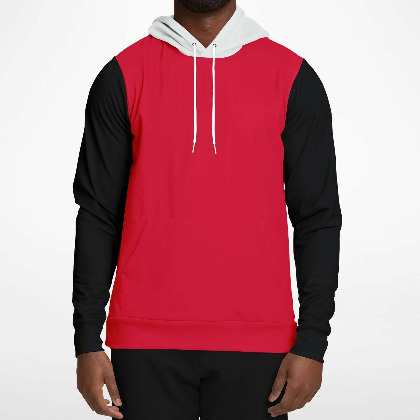 Hand-Made Color Block Hoodie | Hooman | Racer Red