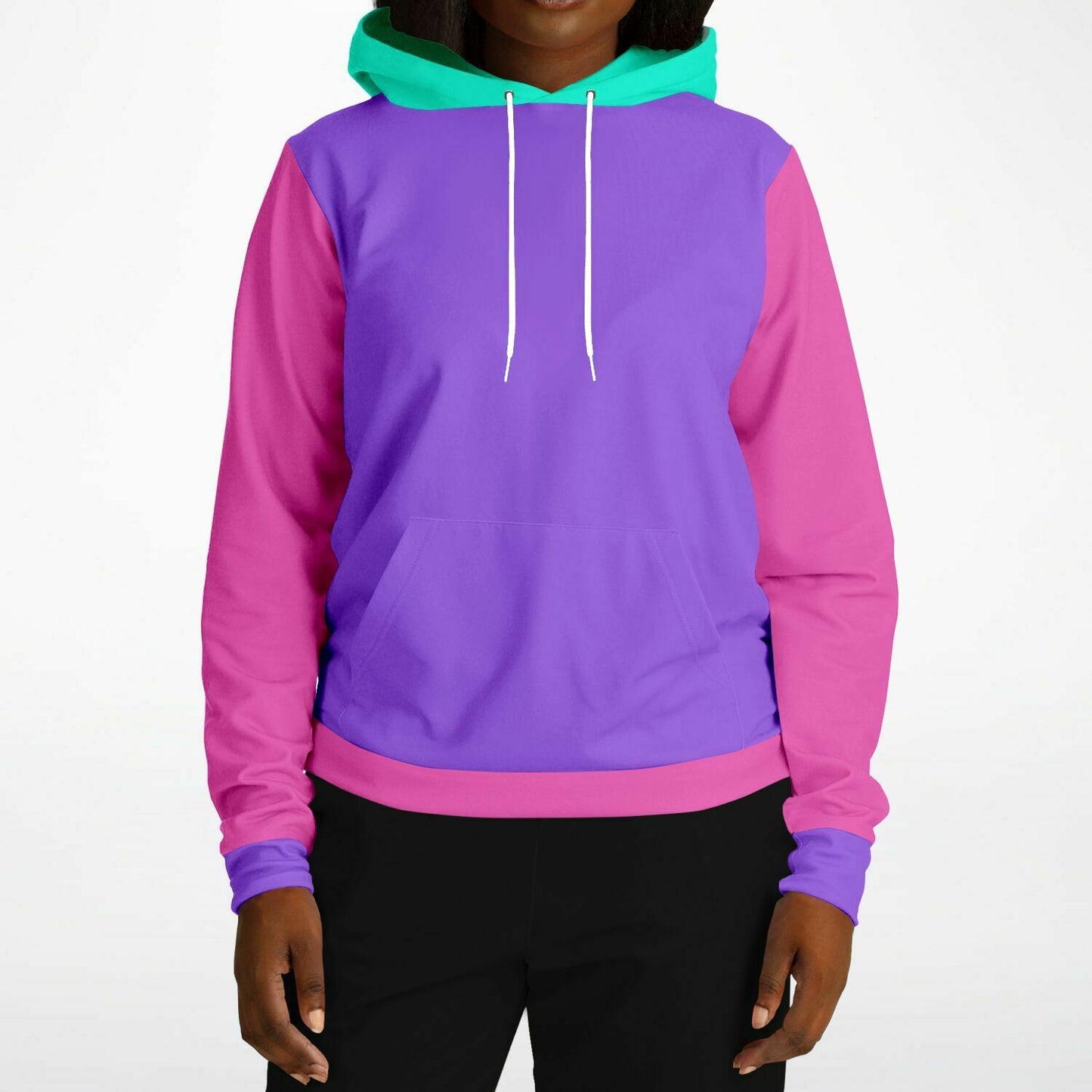 Hand-Made Color Block Hoodie | Hooman | Orchid