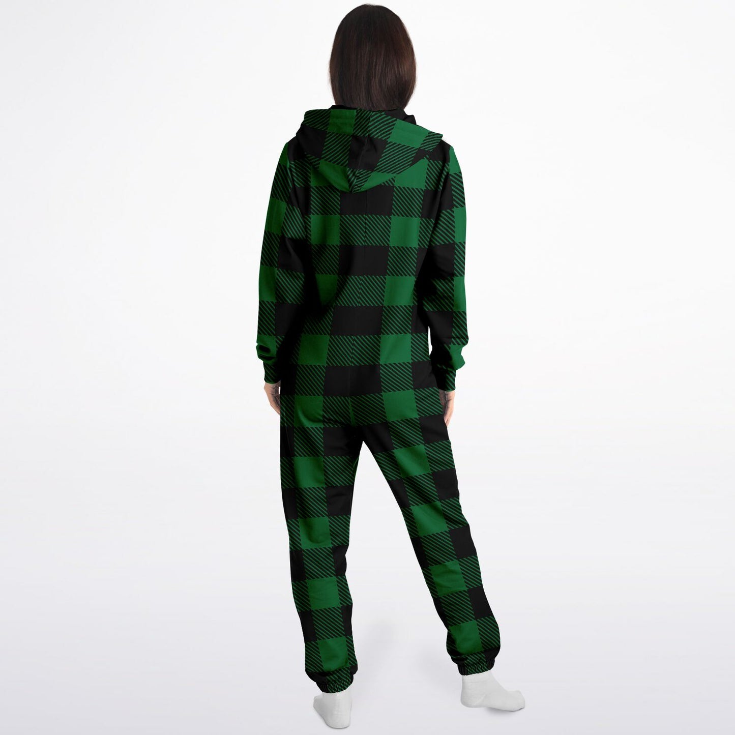 Hand-Made Classic Buffalo Plaid Adult Jumpsuit | Traditional Green II