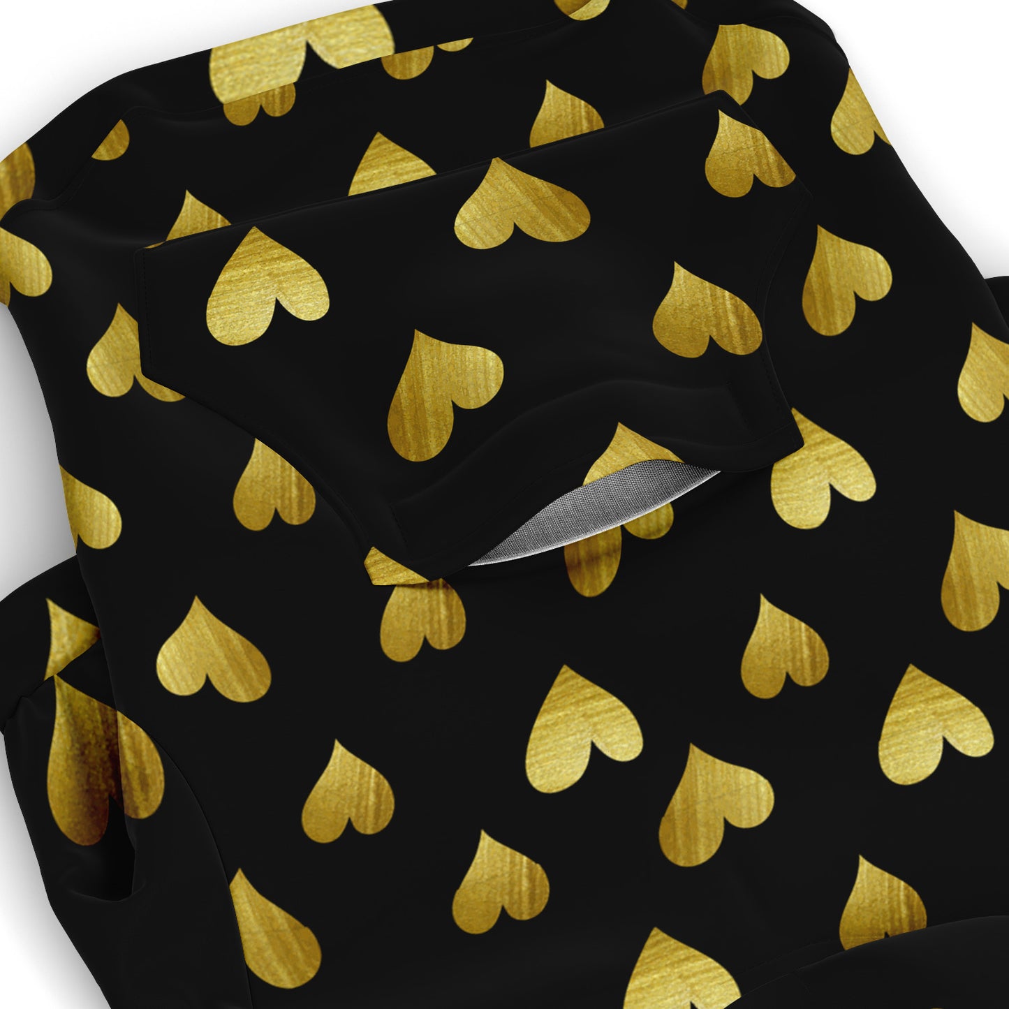 Be Mine Fashion Dog Hoodie - Golden Hearts | Matching Hooman Hoodie Available