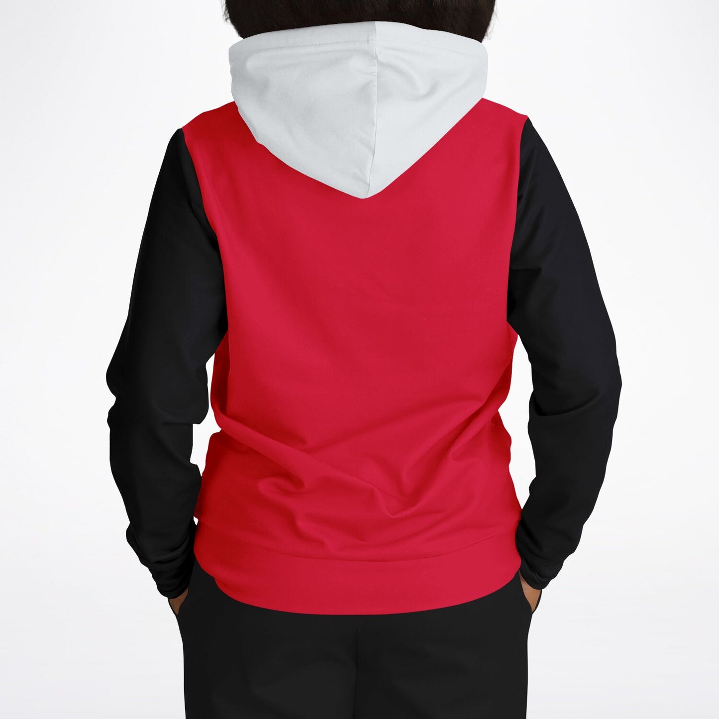 Hand-Made Color Block Hoodie | Hooman | Racer Red