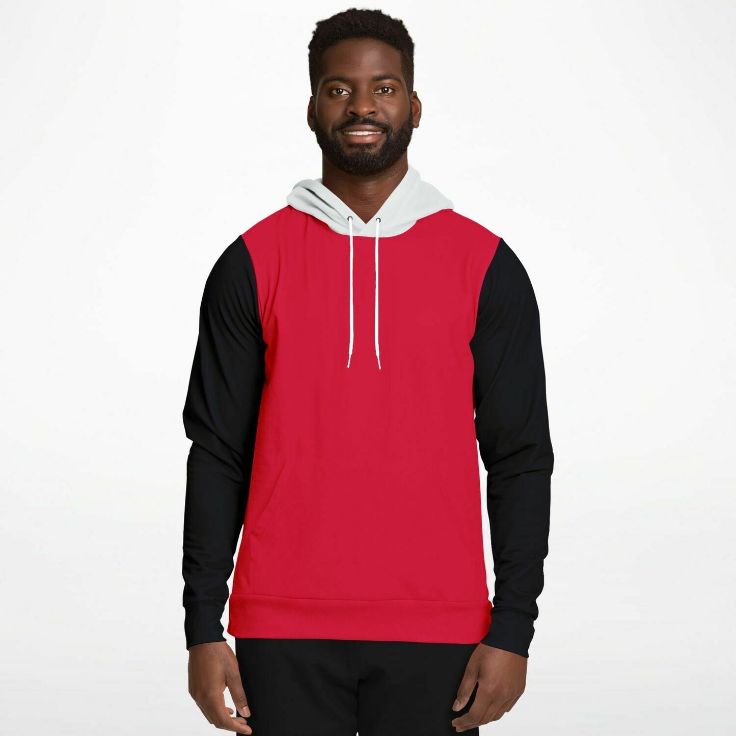 Hand-Made Color Block Hoodie | Hooman | Racer Red