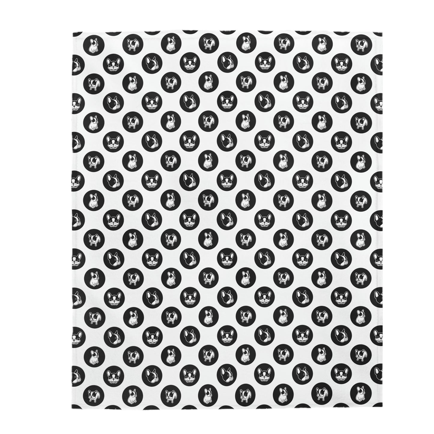 Velveteen Plush Blanket | Polka Dots Frenchie
