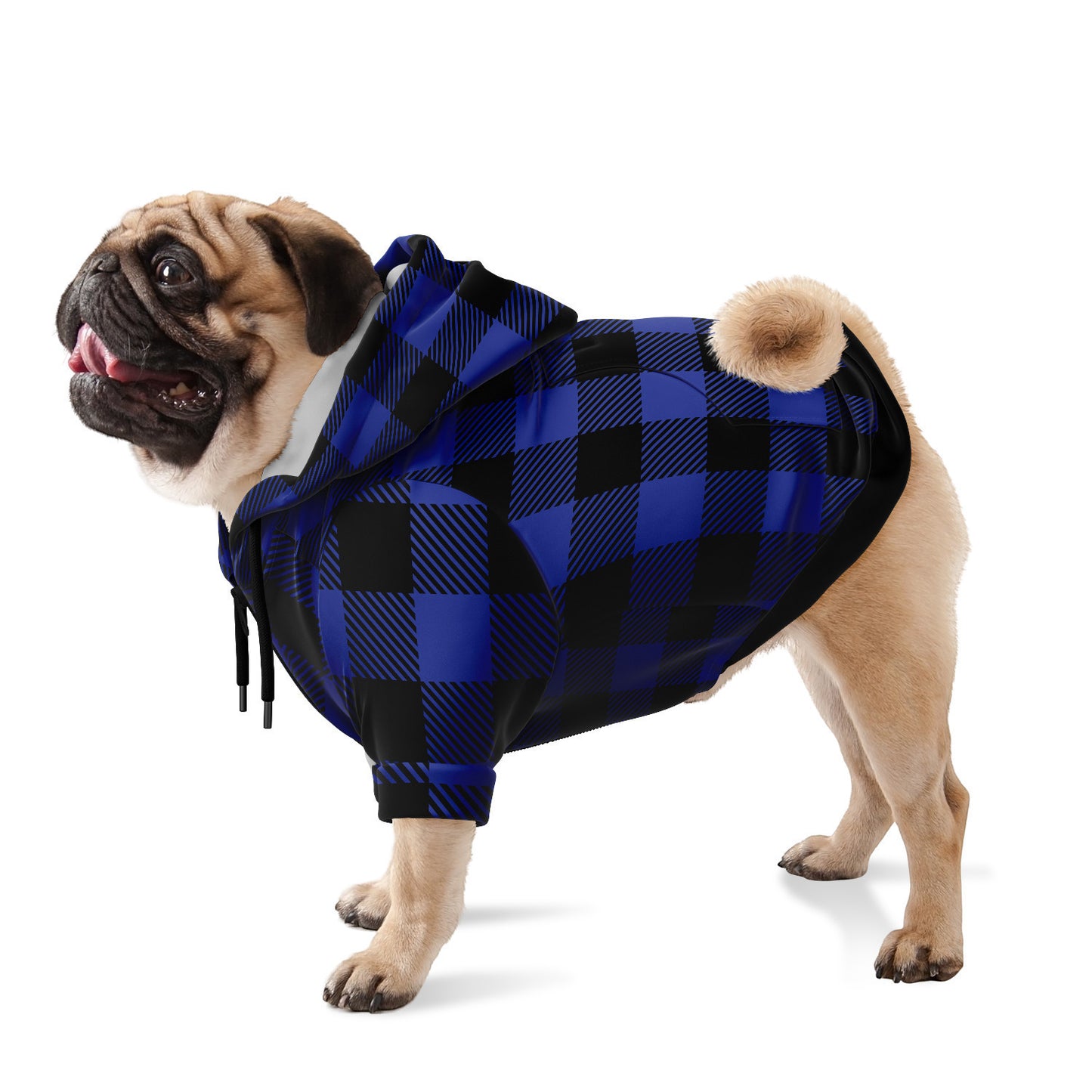 Classic Buffalo Plaid Dog Hoodie | Traditional Blue II