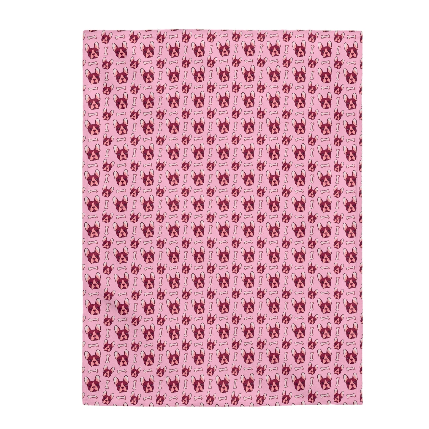 Velveteen Plush Blanket | Pink Frenchie