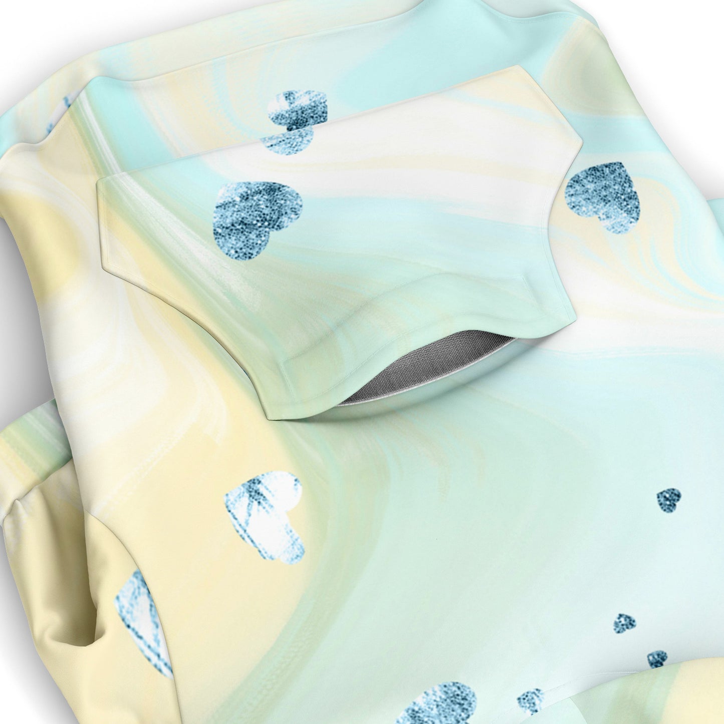Be Mine Fashion Dog Hoodie - Tie Dye 'N Glitter Hearts Print | Matching Hooman Hoodie Available