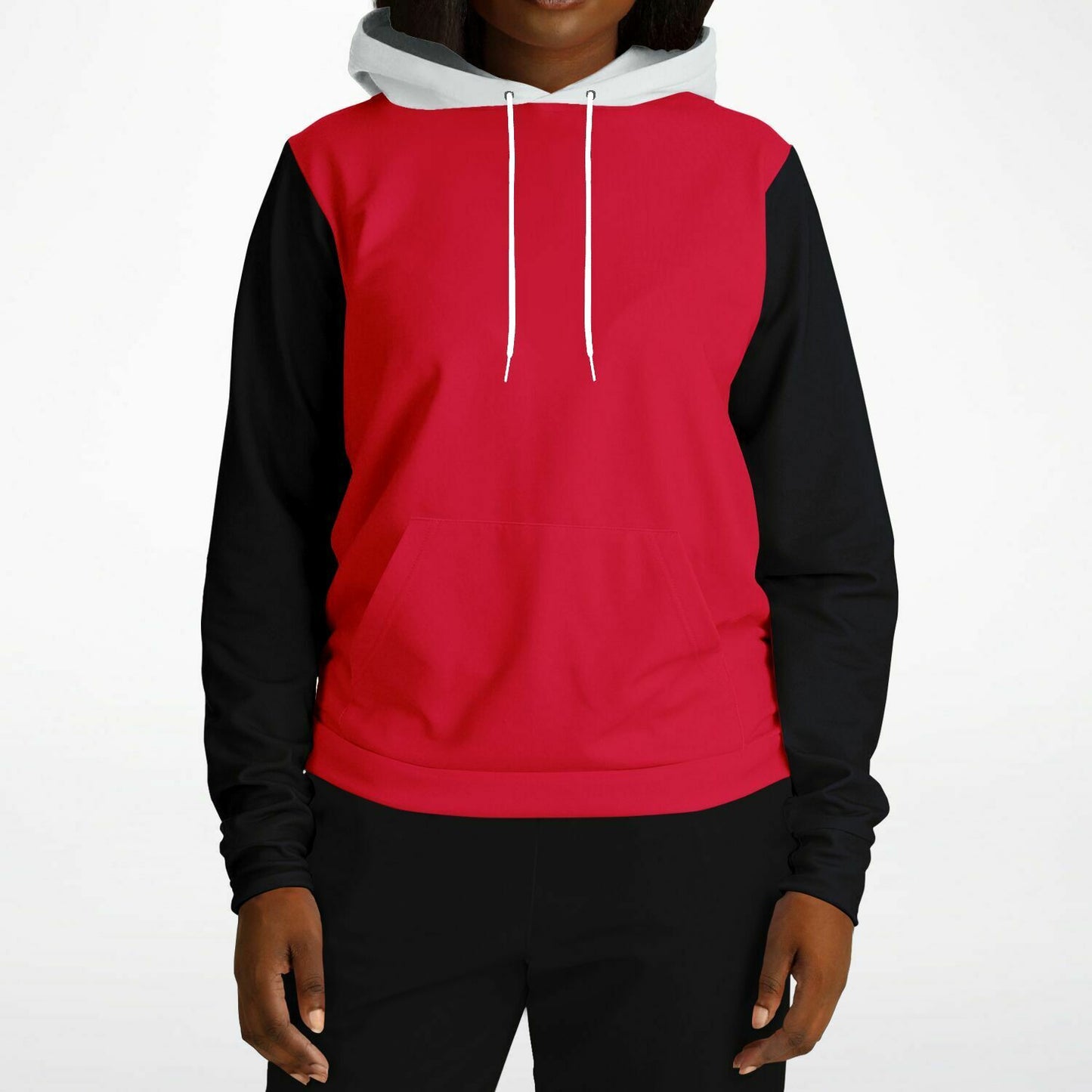 Hand-Made Color Block Hoodie | Hooman | Racer Red