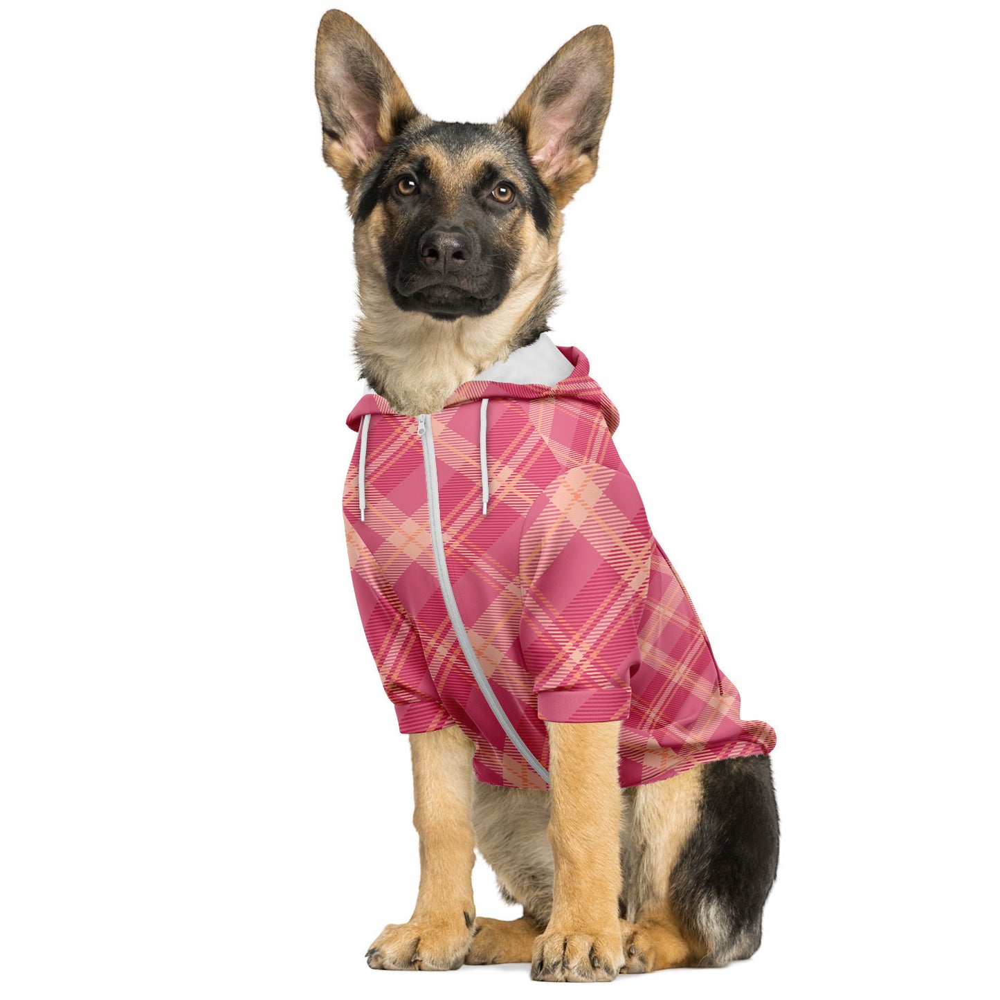 Tartan Pup Hoodie | Pink