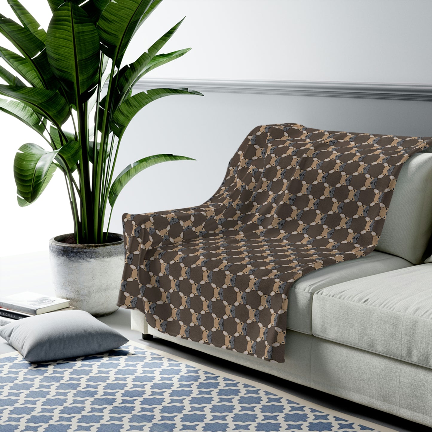 Velveteen Plush Blanket | Fawn Frenchie