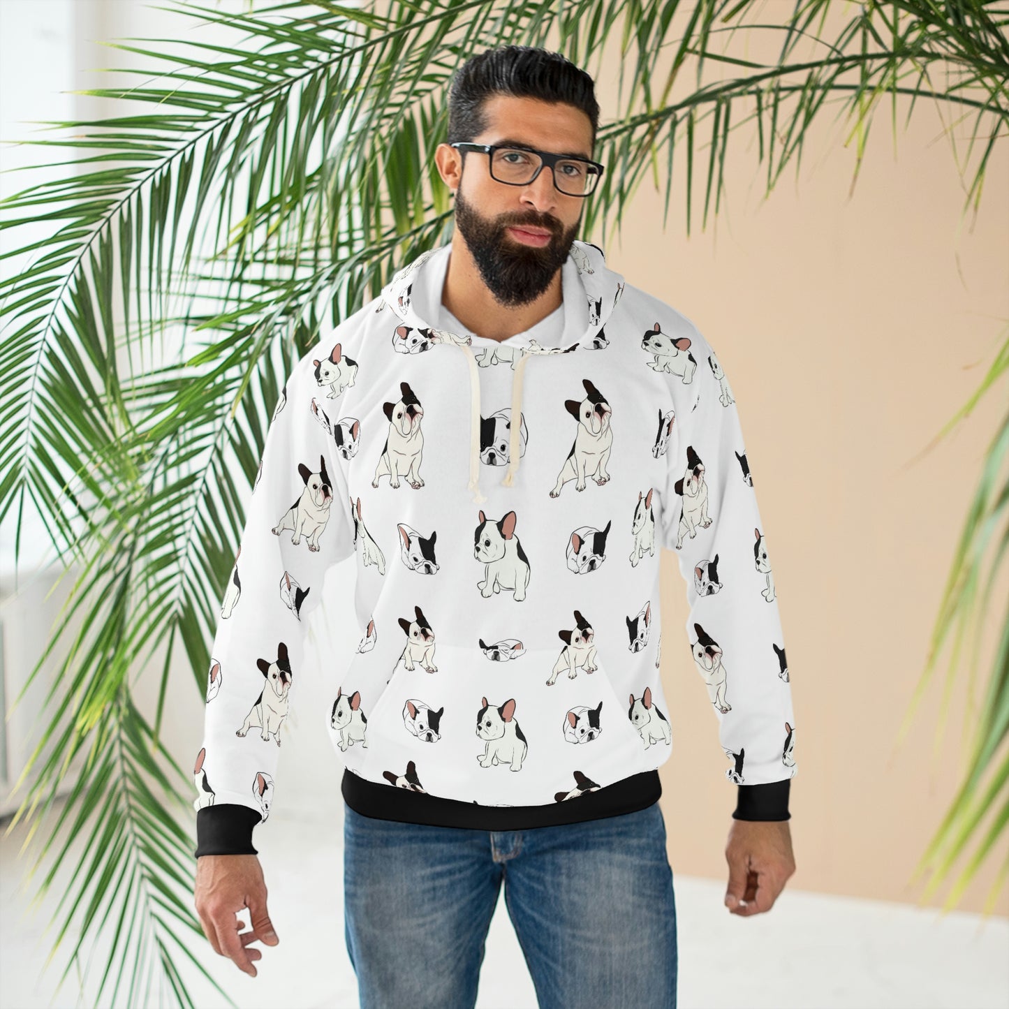 Frenchie Life Unisex All Over Print Pullover Hoodie