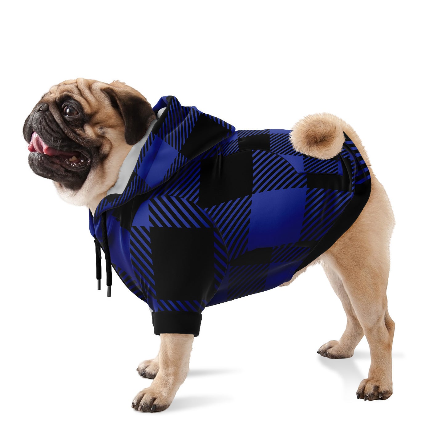 Classic Buffalo Plaid Dog Hoodie | Traditional Blue