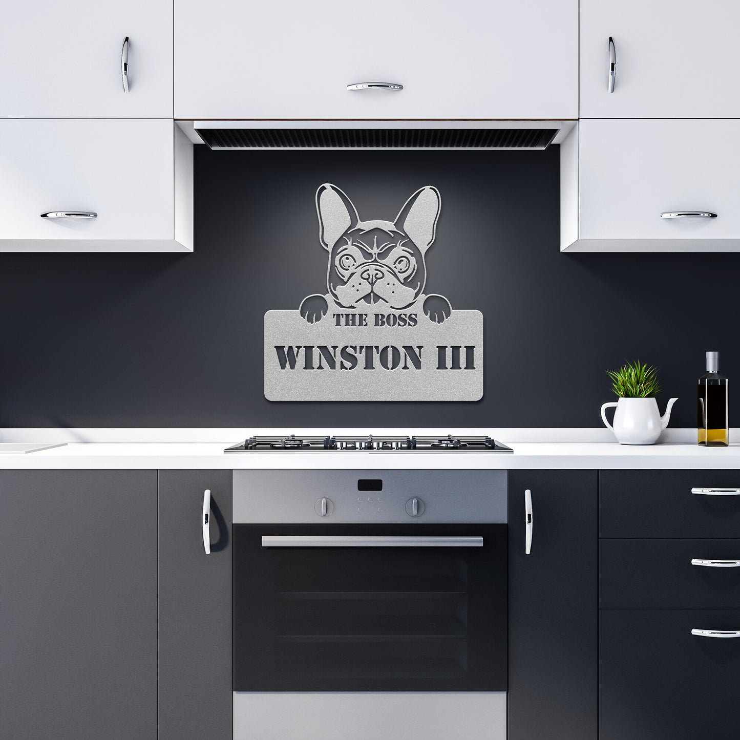 Frenchie Boss Metal Wall Art