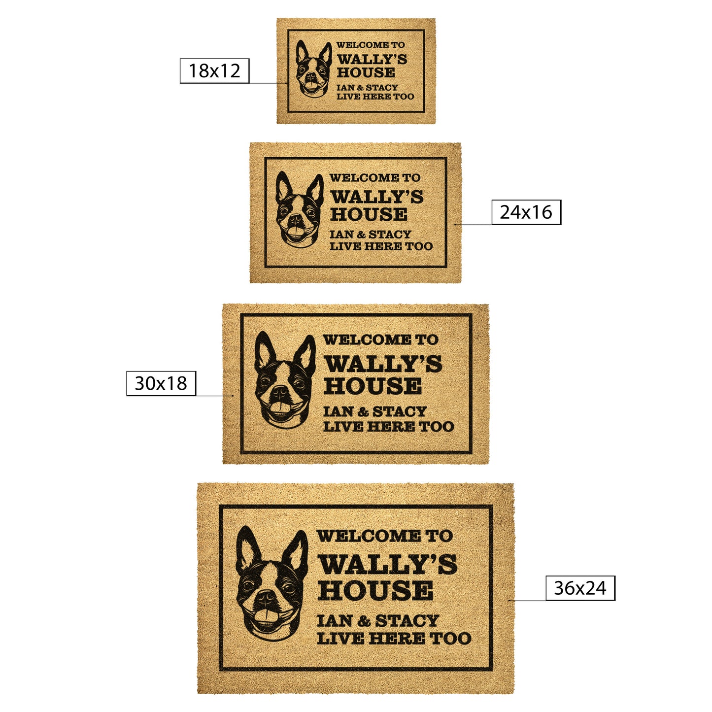 Personalized Dog Doormat | Boston Terrier