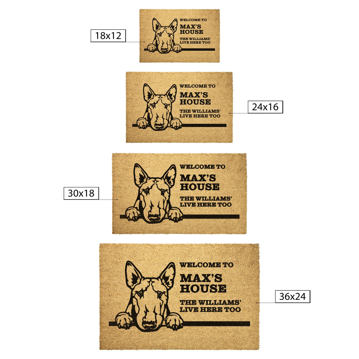 Personalized Dog Doormat | Bull Terrier