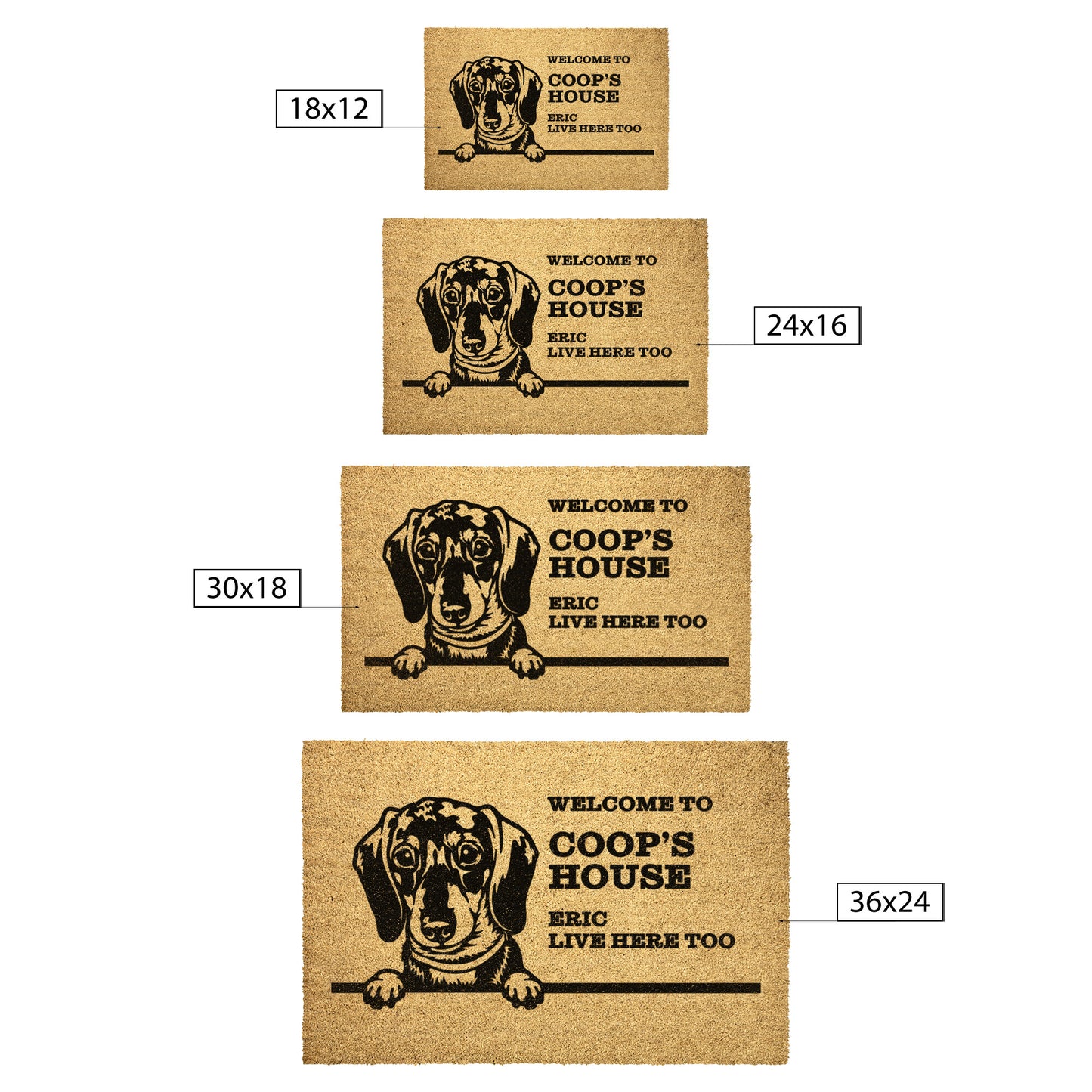 Personalized Dog Doormat | Dachshund