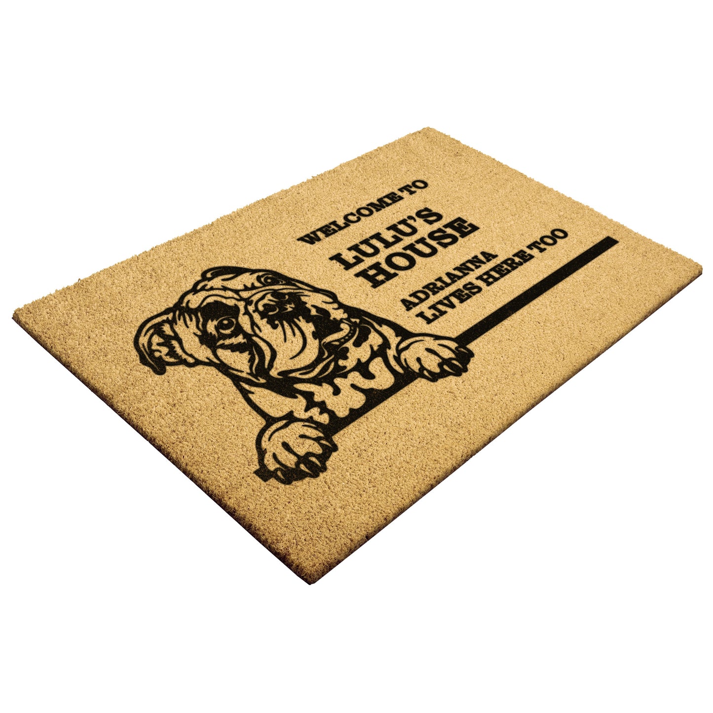 Personalized Dog Doormat | English Bulldog