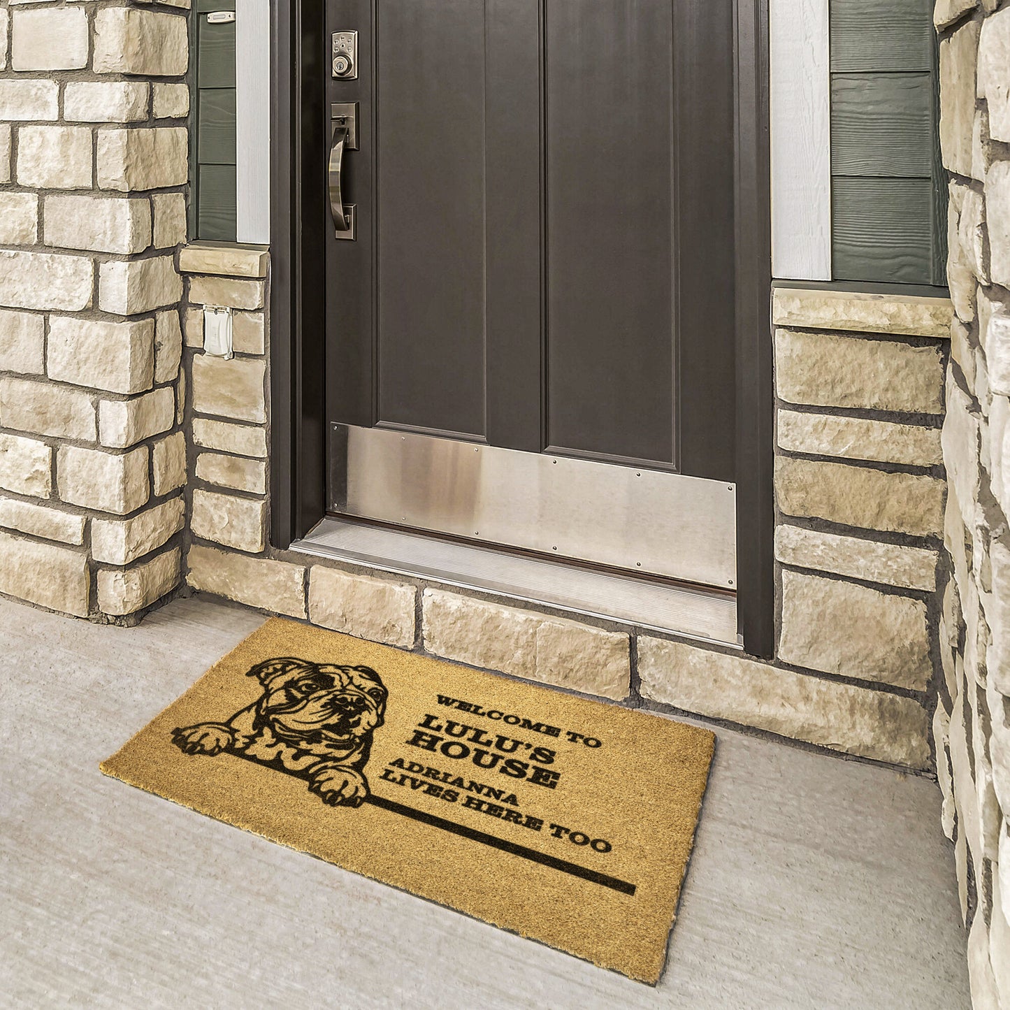 Personalized Dog Doormat | English Bulldog