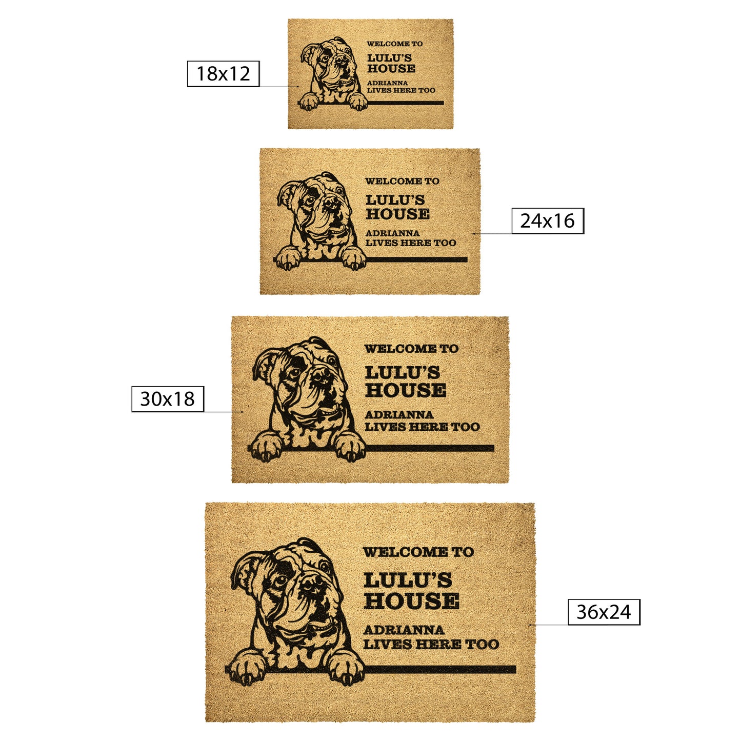Personalized Dog Doormat | English Bulldog