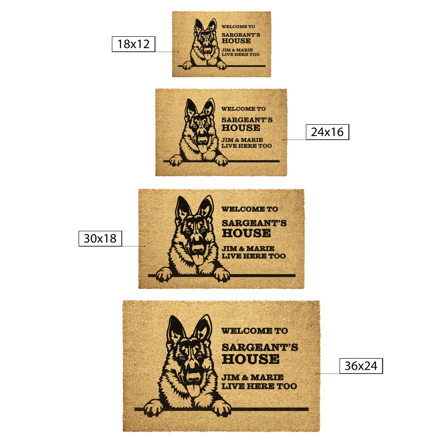 Personalized Dog Doormat | German Shepard