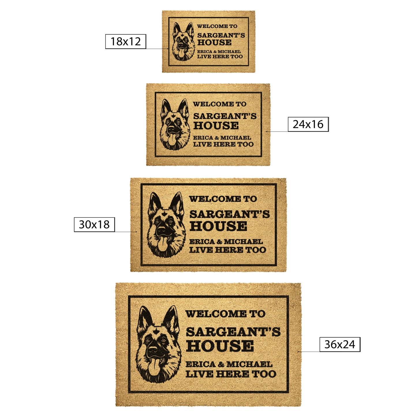 Personalized Dog Doormat | German Shepard II