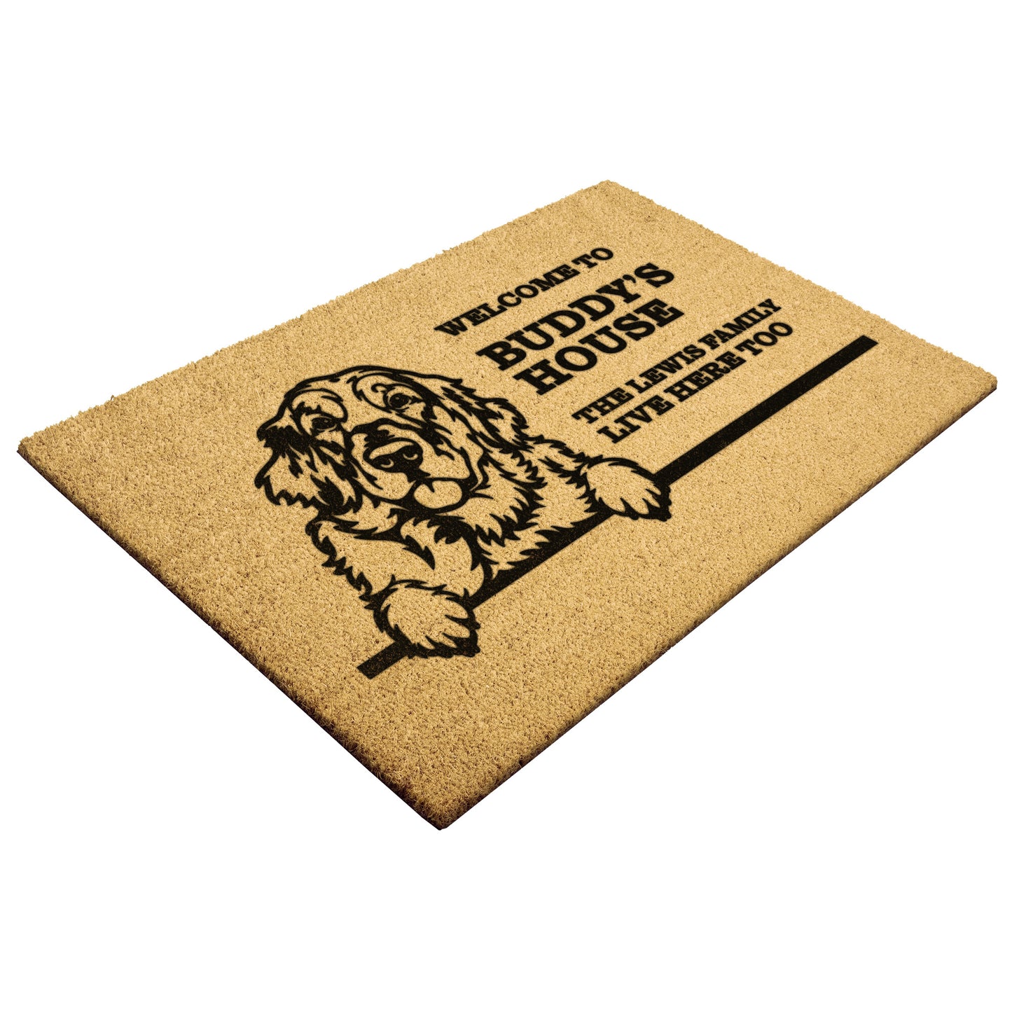Personalized Dog Doormat | Golden Retriever