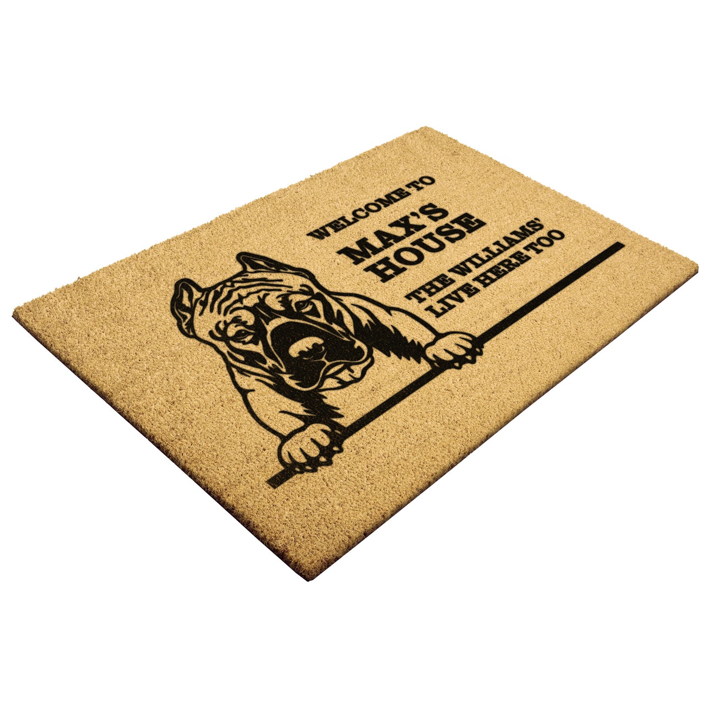 Personalized Dog Doormat | Pit Bull Terrier