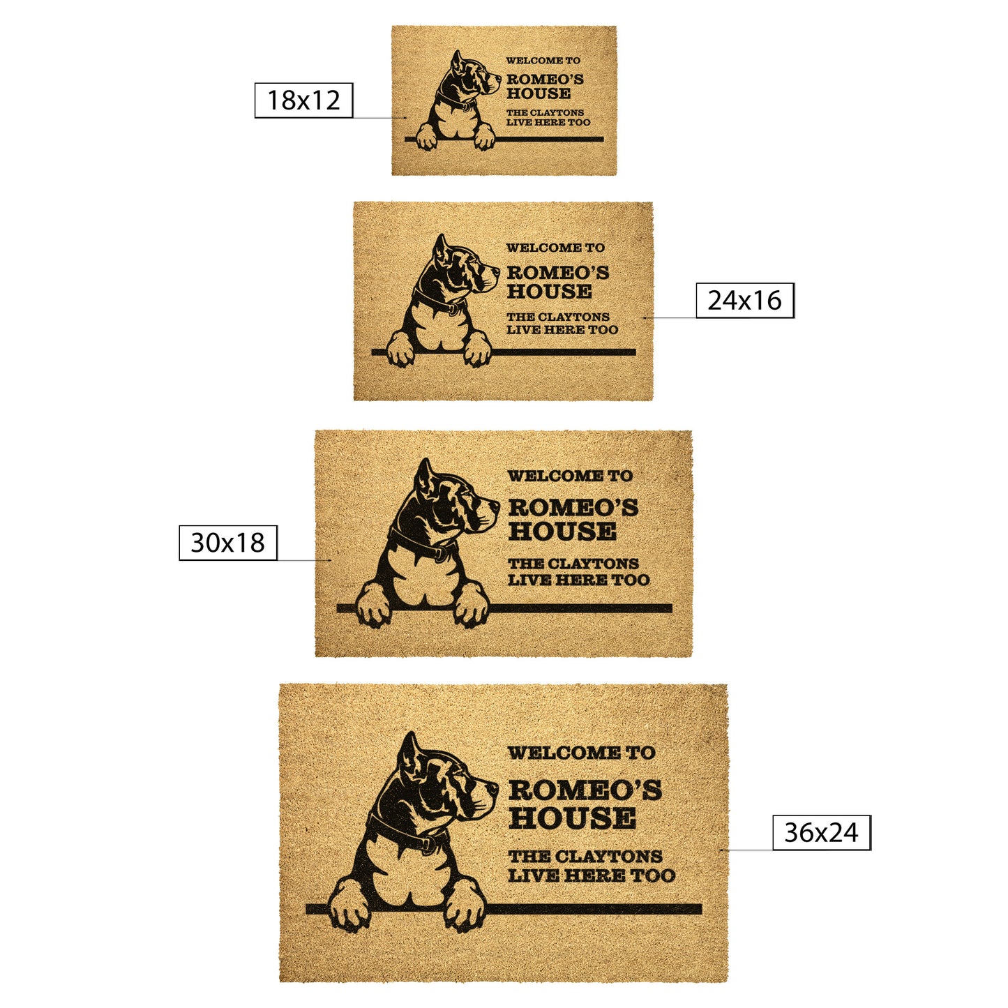 Personalized Dog Doormat | Pit Bull Terrier