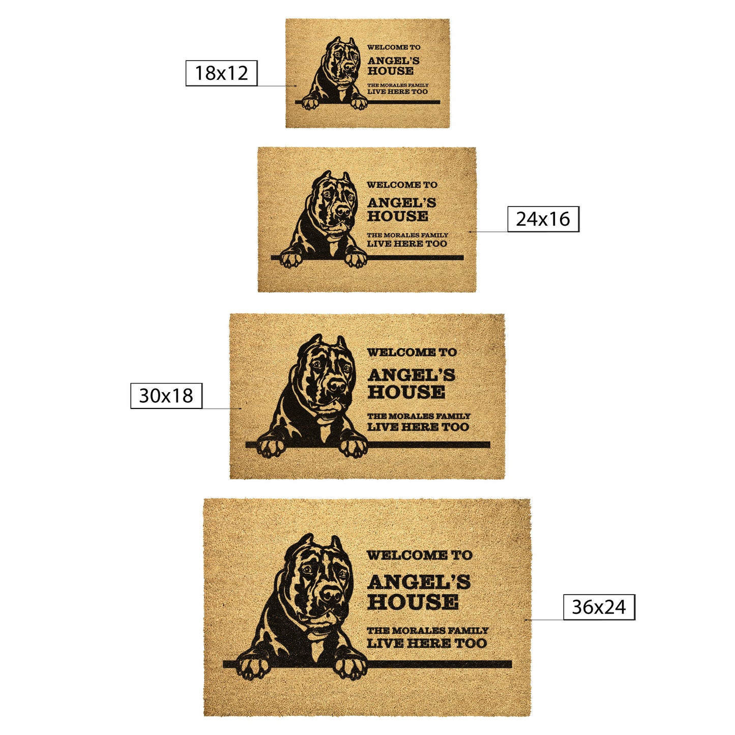 Personalized Dog Doormat | Pit Bull Terrier II