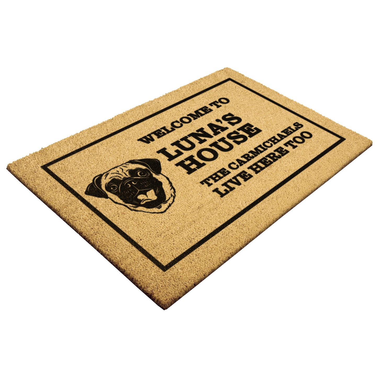 Personalized Dog Doormat | Pug