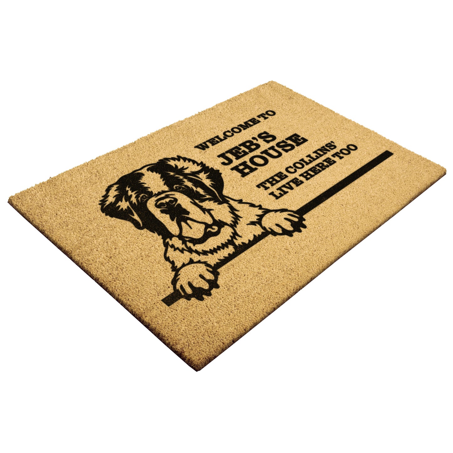 Personalized Dog Doormat | Saint Bernard