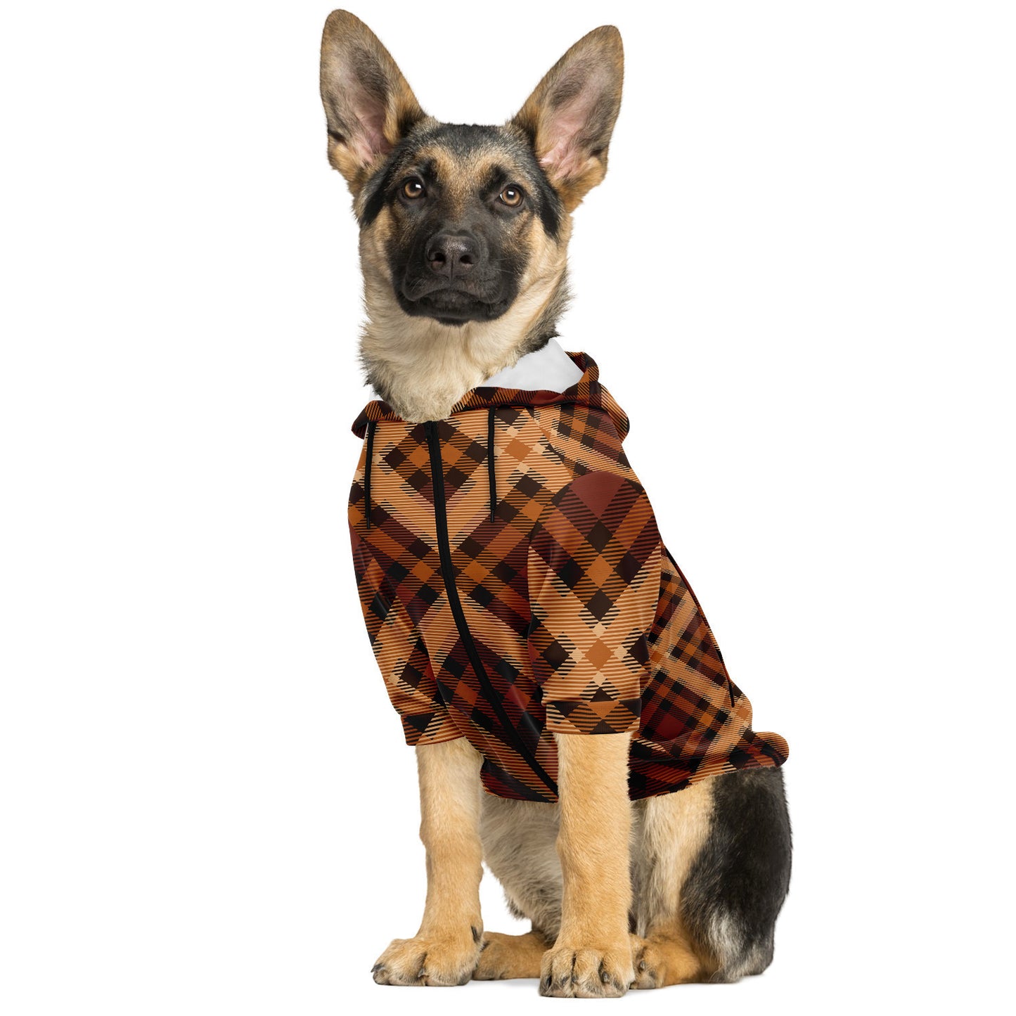 Tartan Pup Hoodie | Cocoa