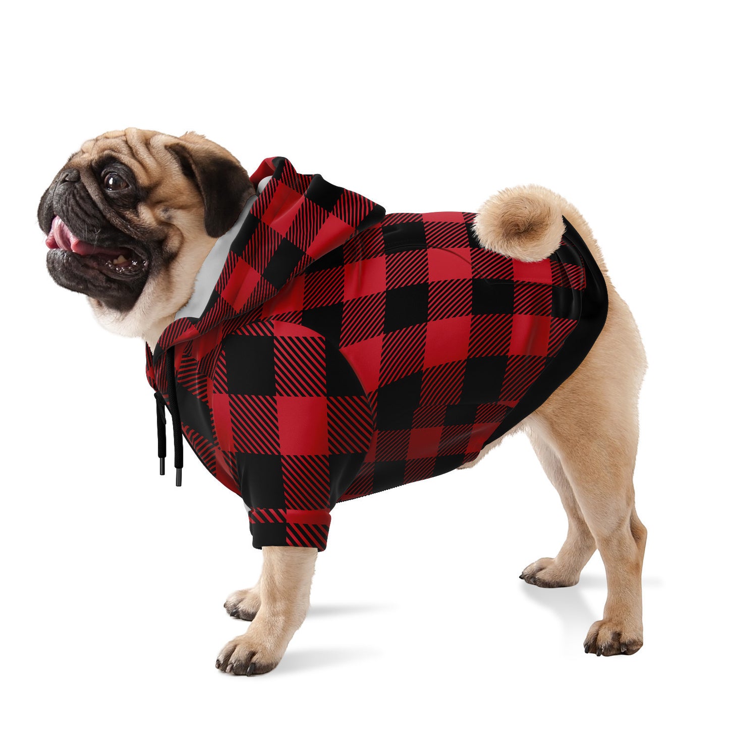 Classic Buffalo Plaid Dog Hoodie | Traditional Red II
