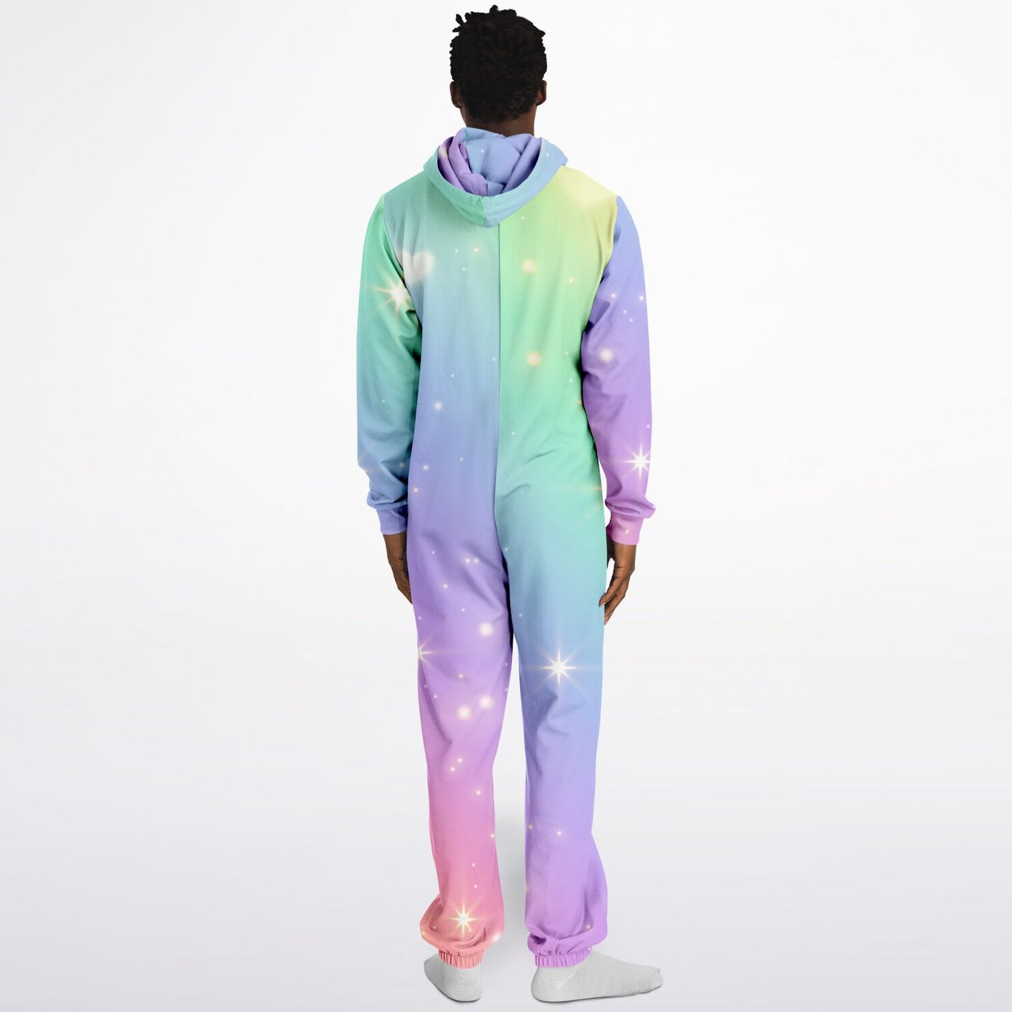 Hand-Made Be Mine Fashion Jumpsuit - Tie Dye 'N Glitter Hearts Print | Matching Dog Hoodie Available