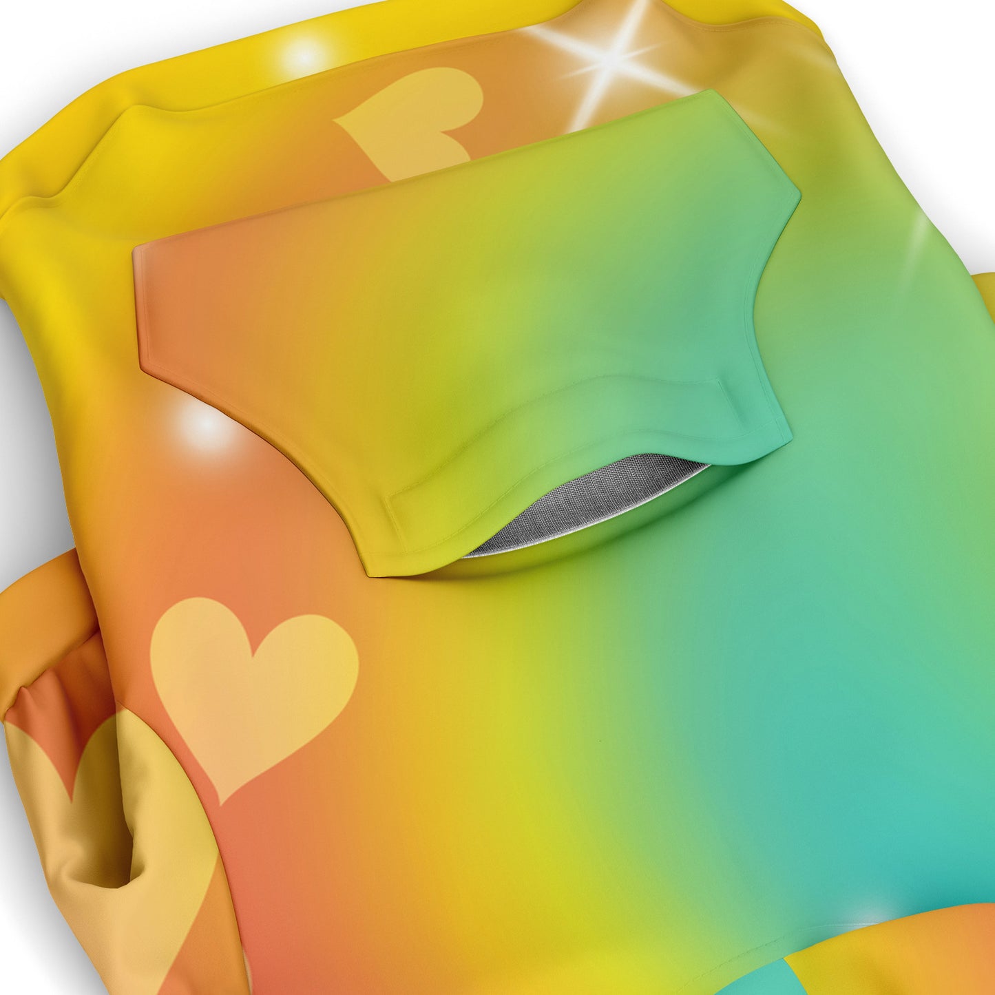 Be Mine Fashion Dog Hoodie - Tie Dye 'N Glitter Hearts Print | Matching Hooman Hoodie Available
