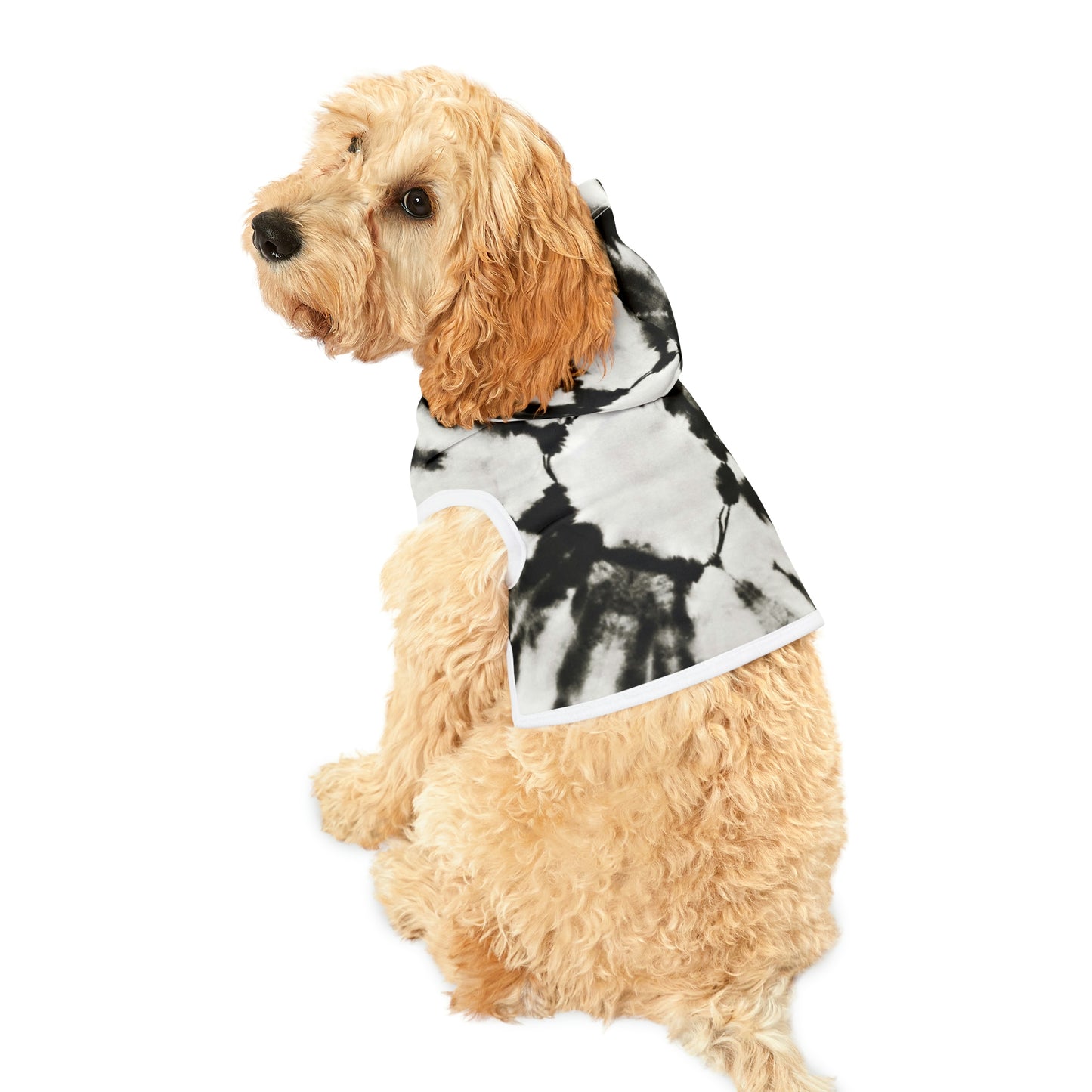 Tie Dye Matching Summer Dog Hoodie | Black Tie