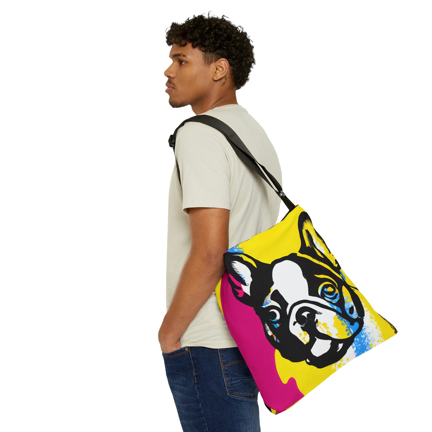 Frenchie Pop Art Print Tote Bag | Screen Print