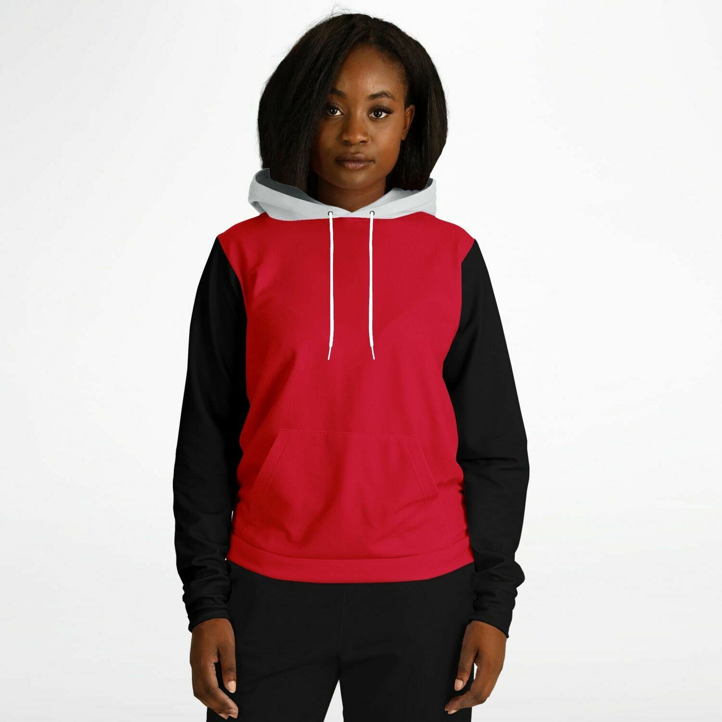 Hand-Made Color Block Hoodie | Hooman | Racer Red