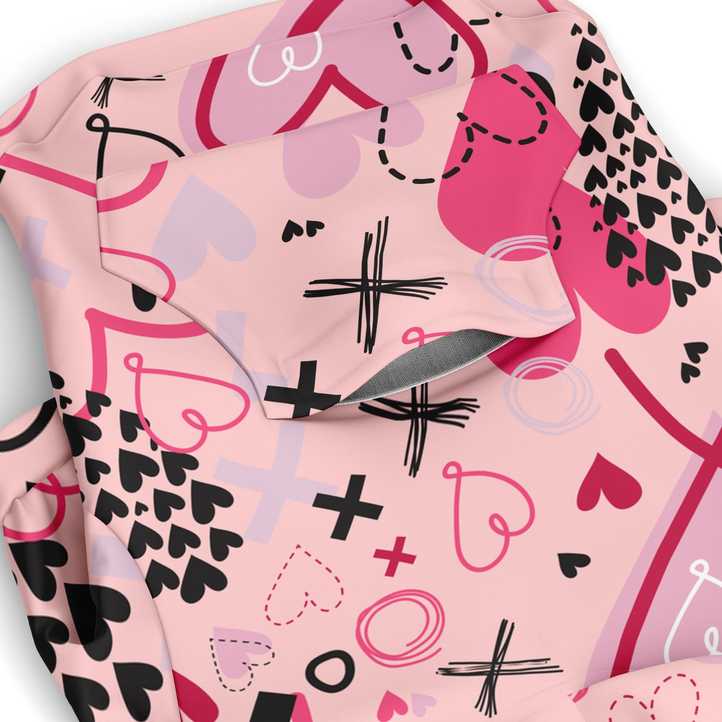 Be Mine Fashion Dog Hoodie - Graffiti Hearts | Matching Hooman Hoodie Available