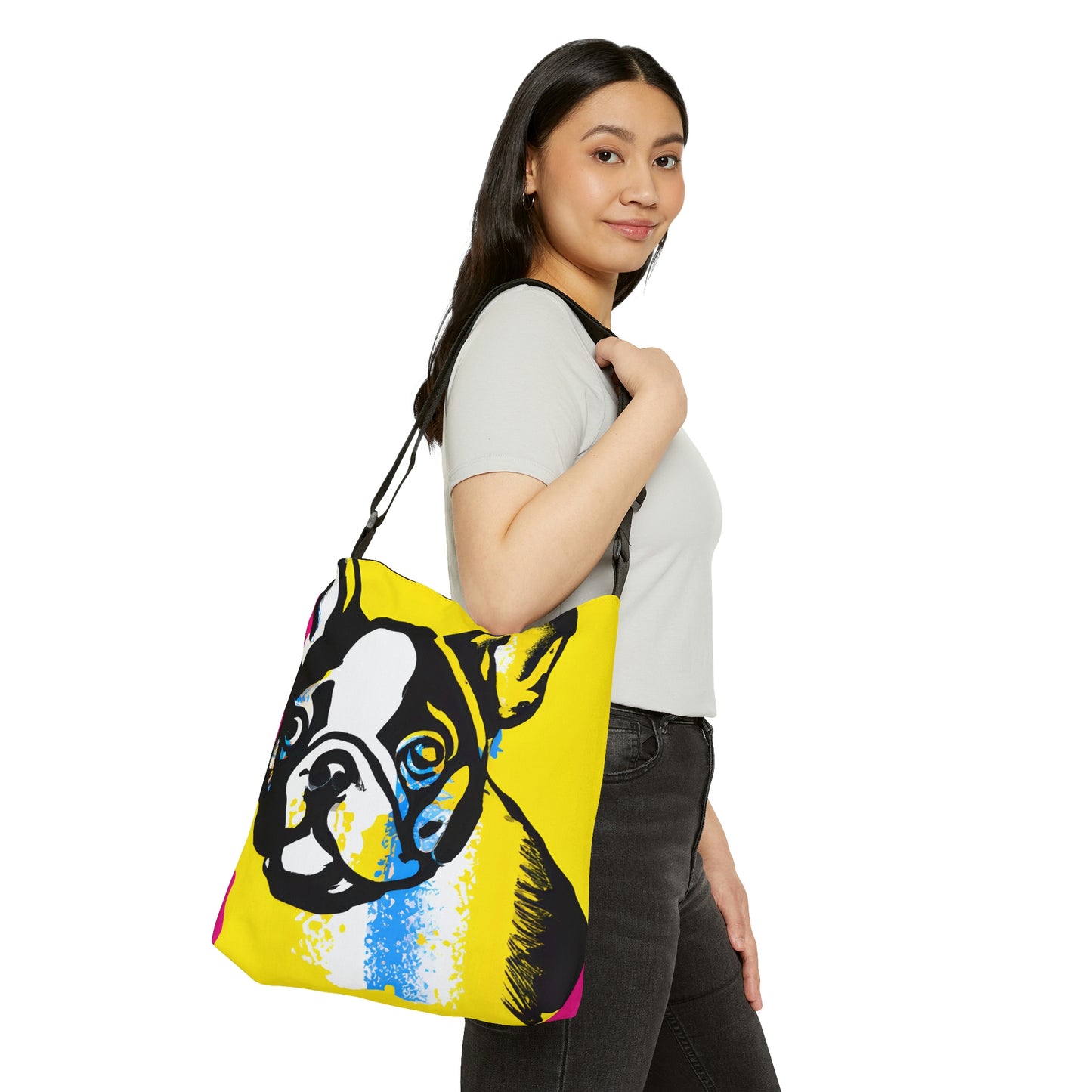Frenchie Pop Art Print Tote Bag | Screen Print
