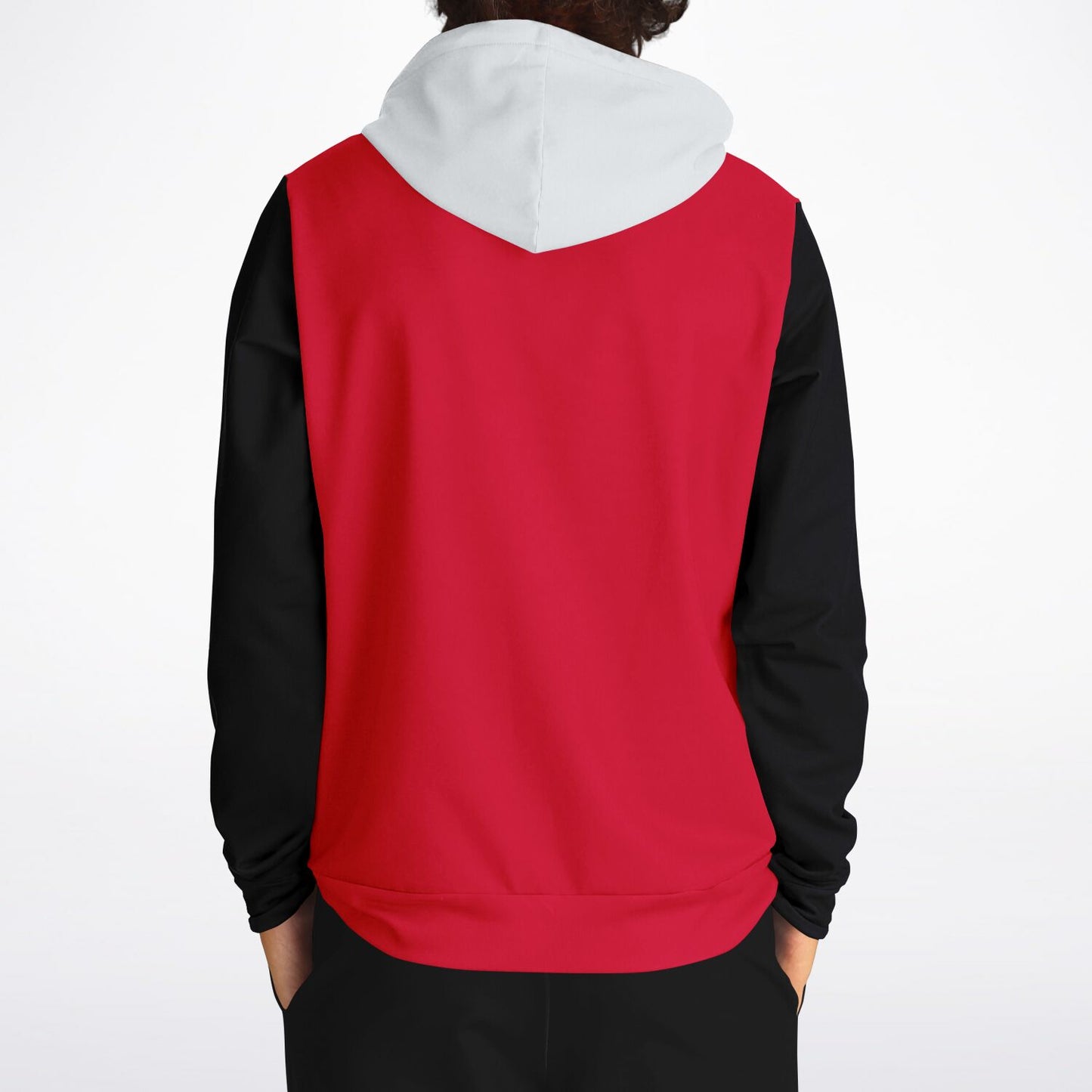Hand-Made Color Block Hoodie | Hooman | Racer Red