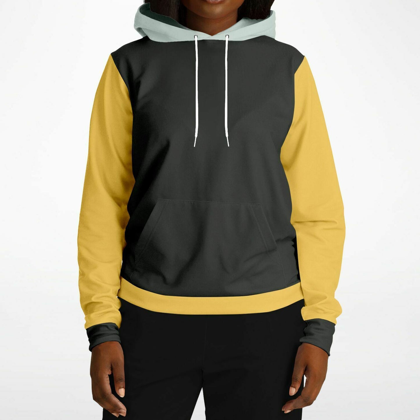 Hand-Made Color Block Hoodie | Hooman | Varsity Gold