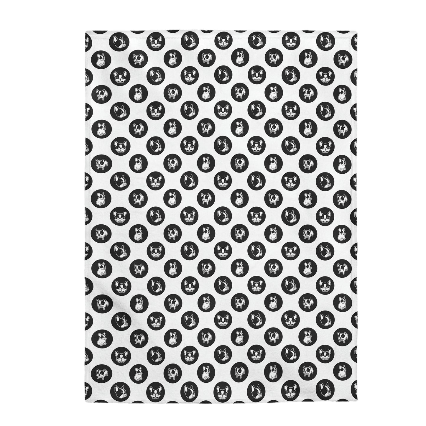 Velveteen Plush Blanket | Polka Dots Frenchie