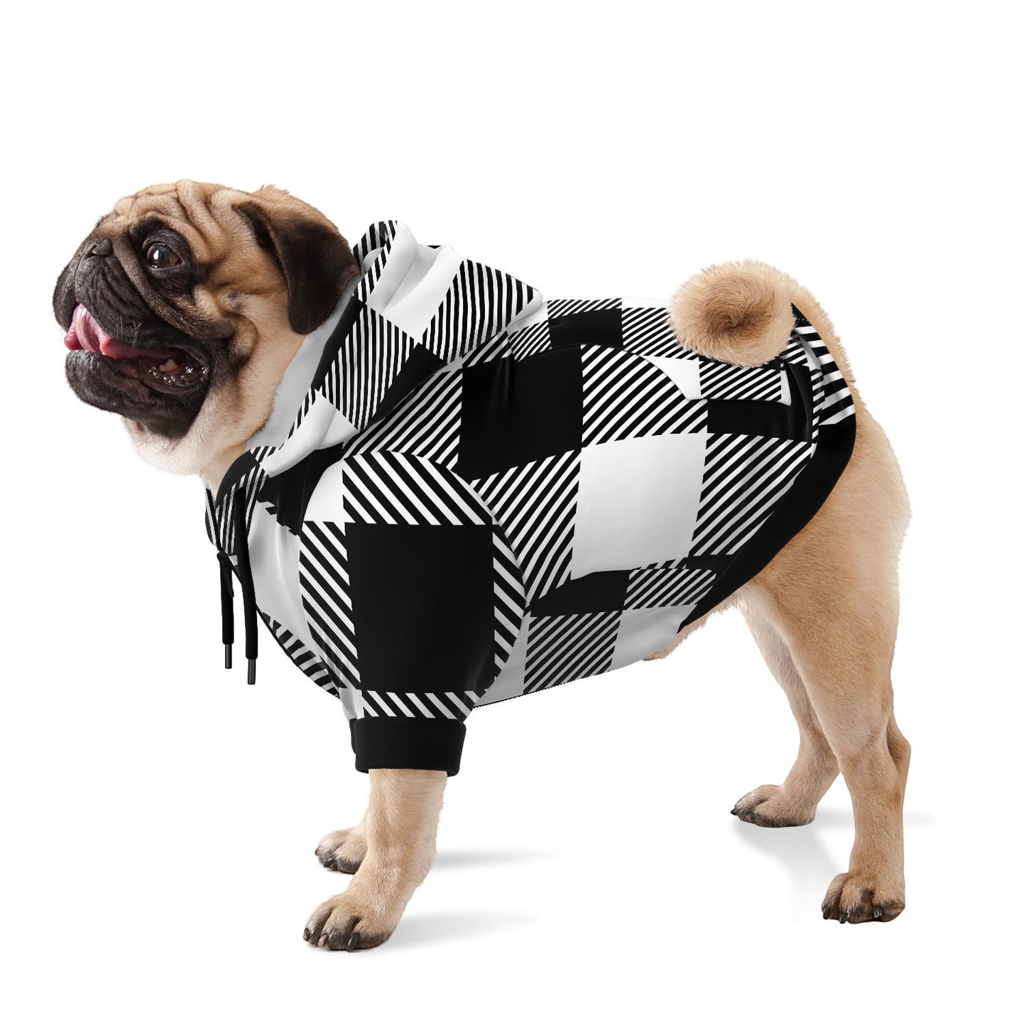 Classic Buffalo Plaid Dog Hoodie | Traditional White