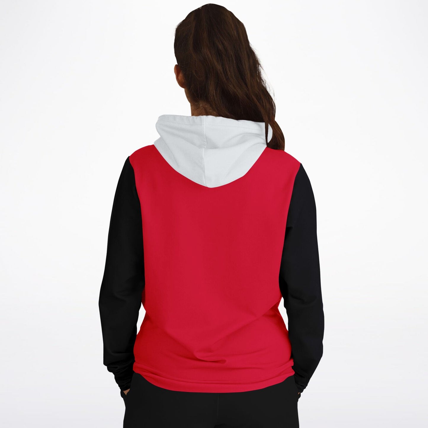 Hand-Made Color Block Hoodie | Hooman | Racer Red