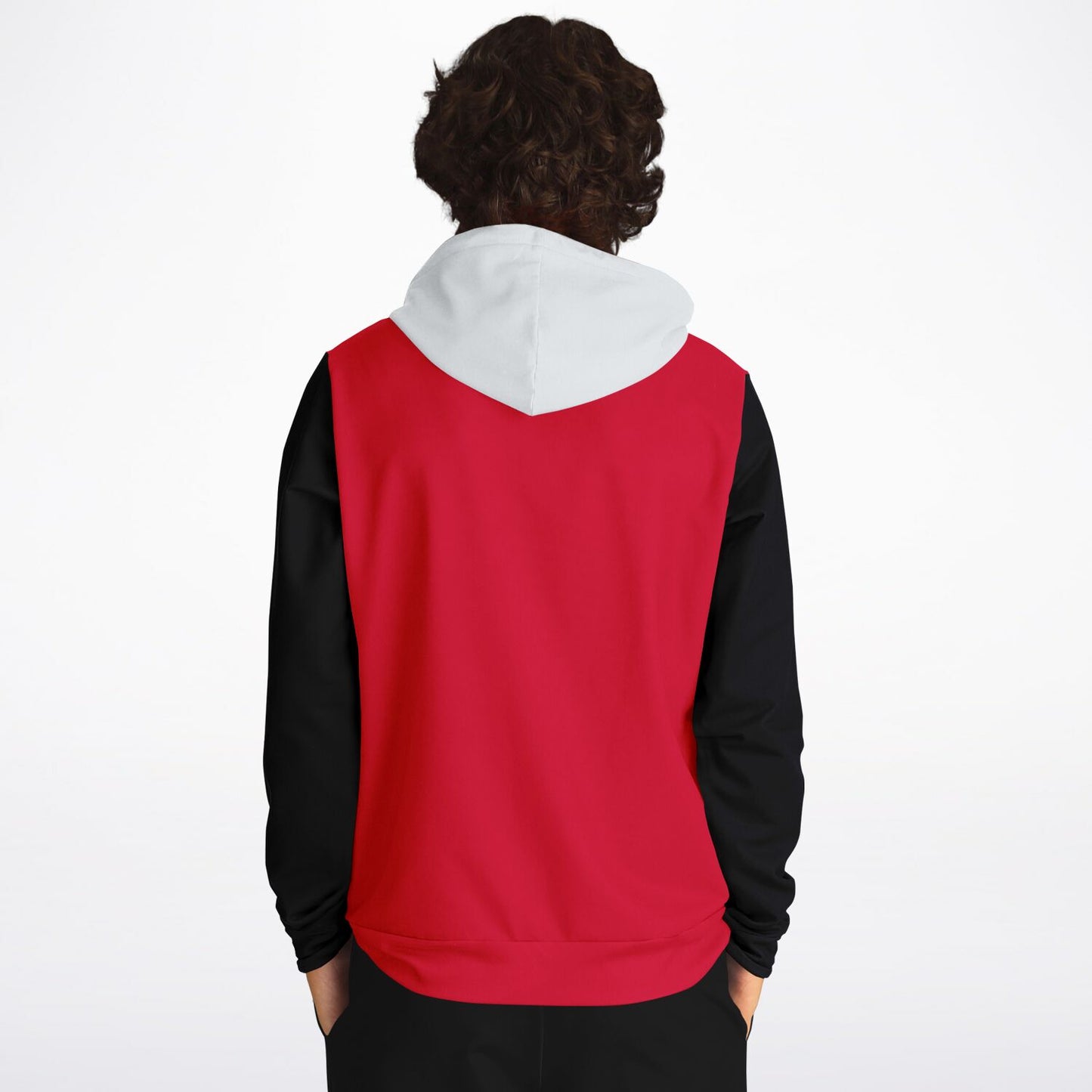 Hand-Made Color Block Hoodie | Hooman | Racer Red